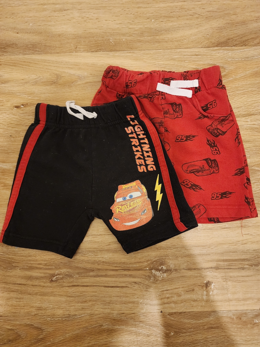 Disney Cars Lightning McQueen Two-Pack Shorts - Black & Red